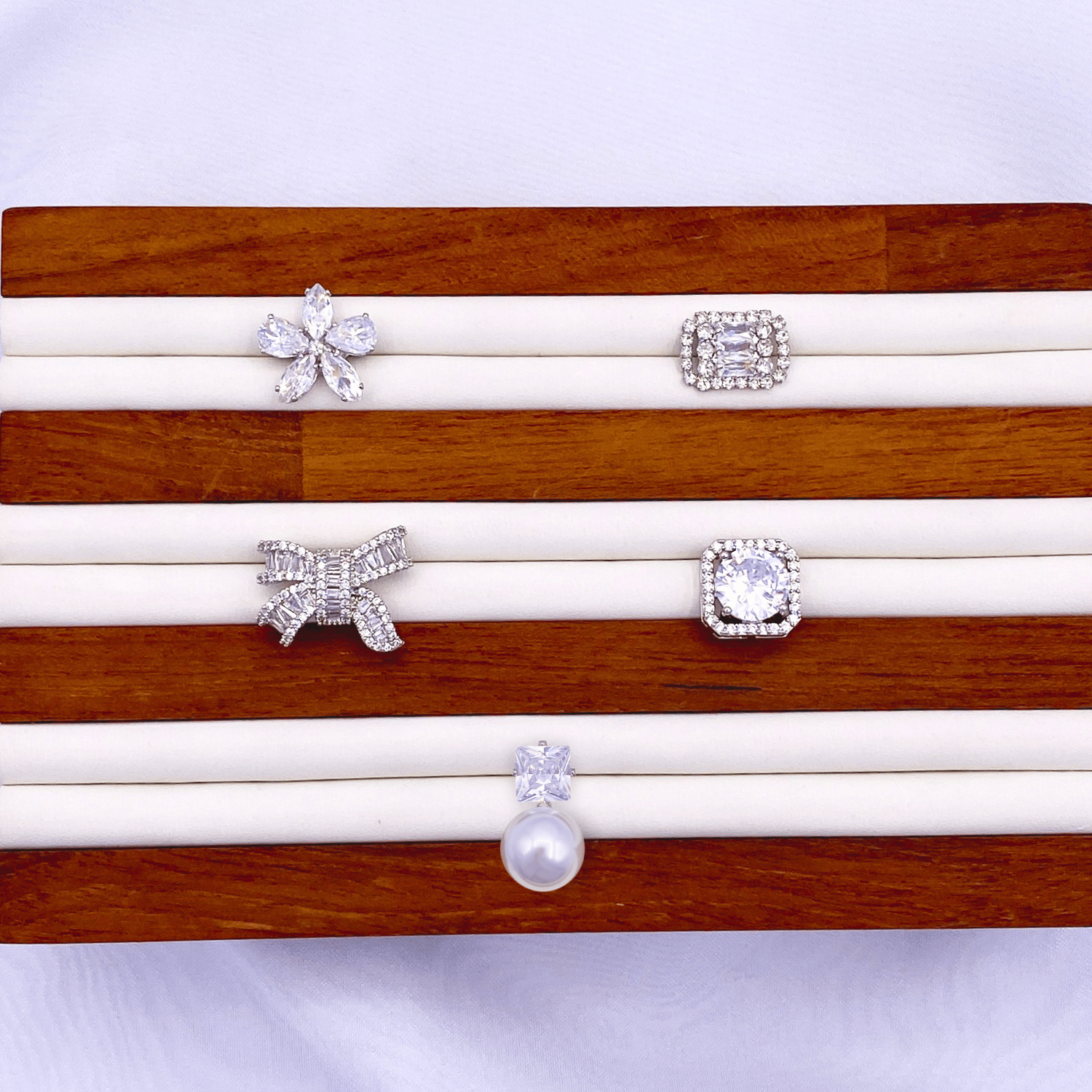 Blythe, Briony, Bianca, Brisa & Blaire Small Brooch in Rhodium