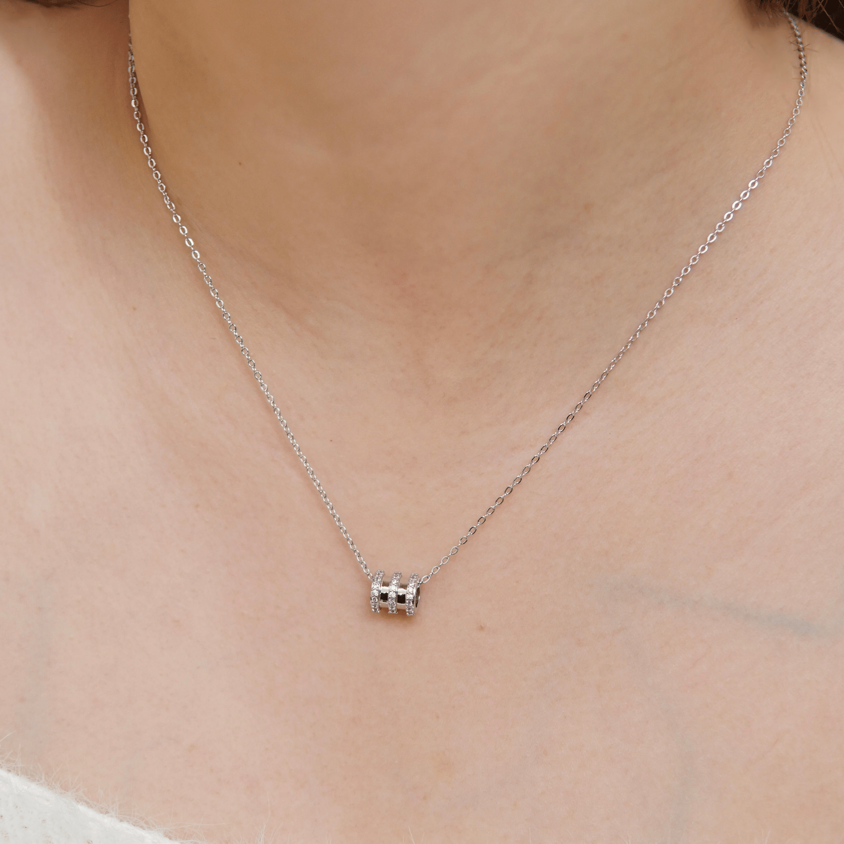 Chandrae Necklace in Rhodium
