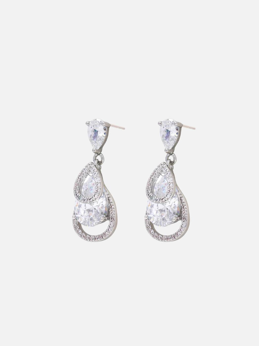 Eli Stud Earrings in Rhodium