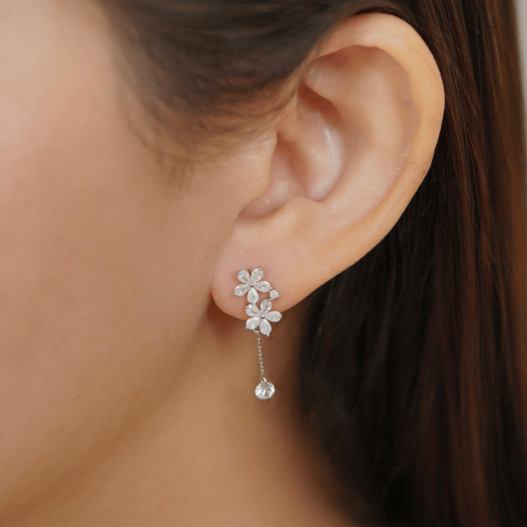 Jemina Earrings in Rhodium