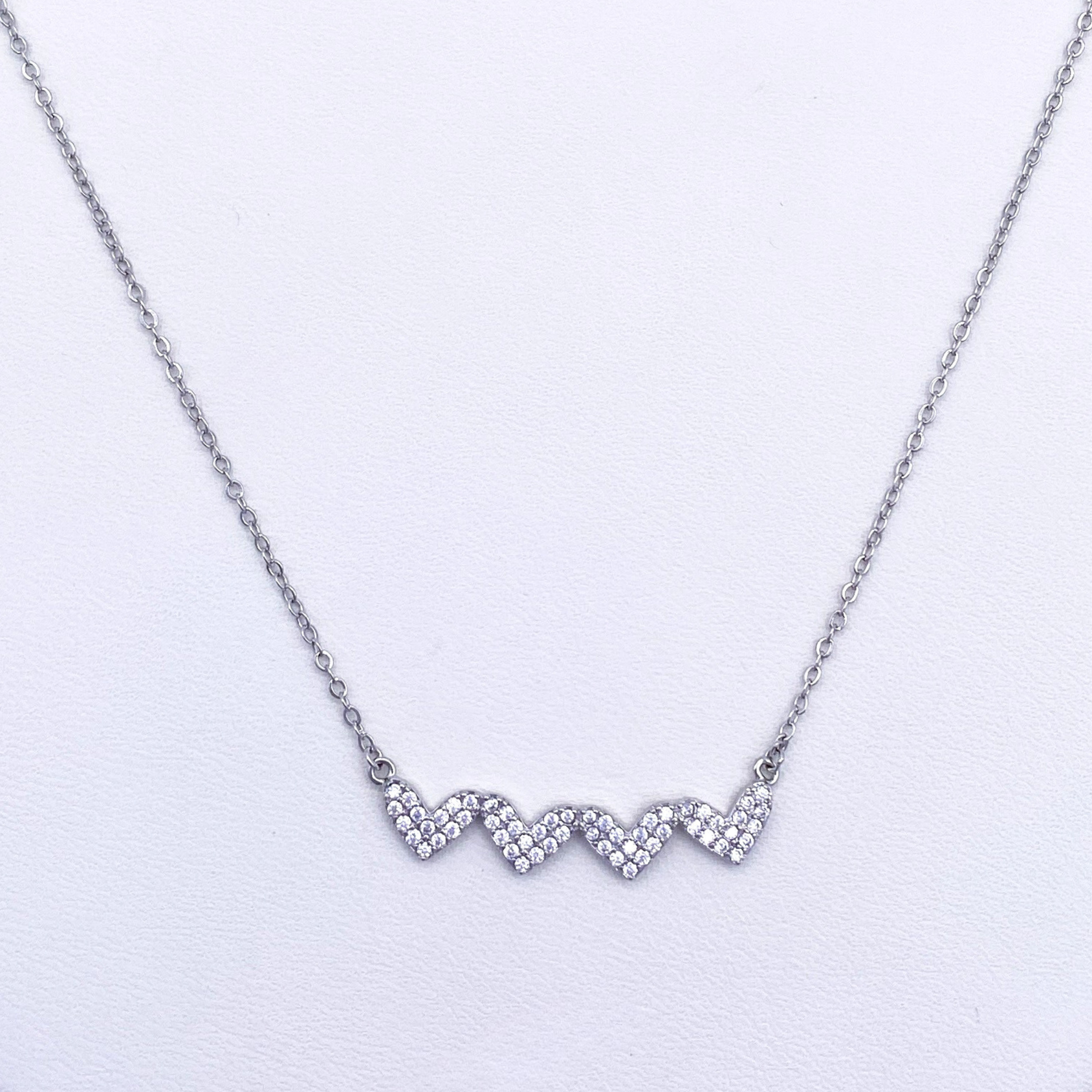 Kelzie Necklace in Rhodium