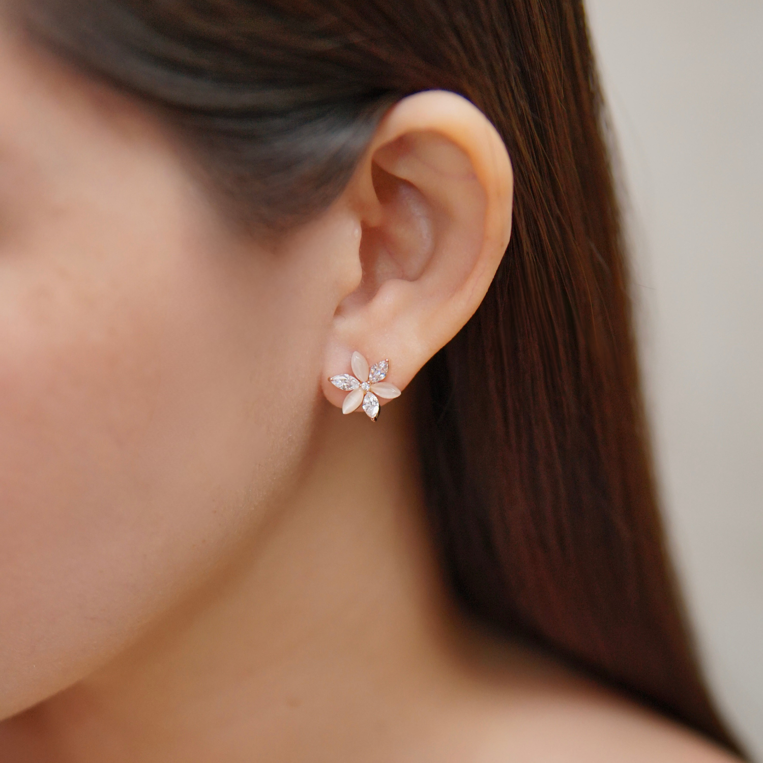 Elle, Eva & Eleanora Earrings in Rose Gold