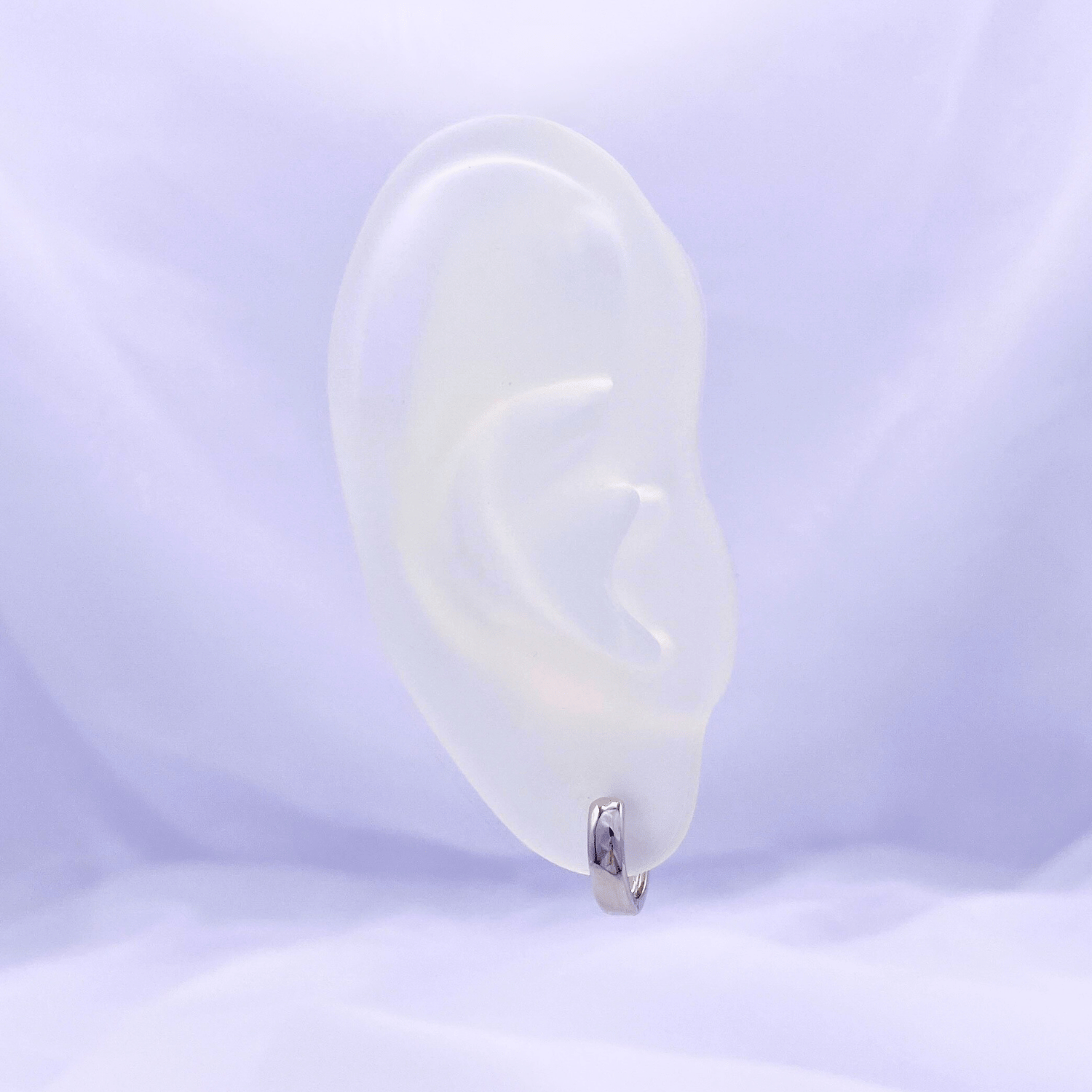 Xiora Hoop Earrings in Rhodium