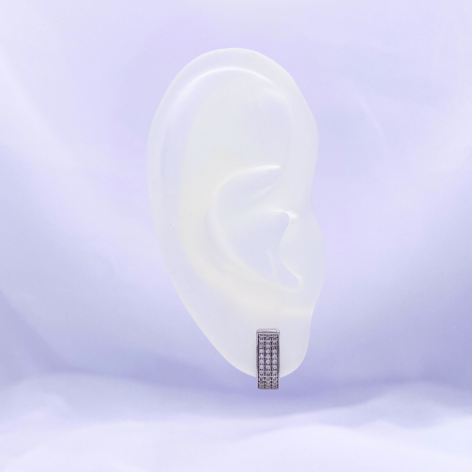 Xiselle Hoop Earrings in Rhodium