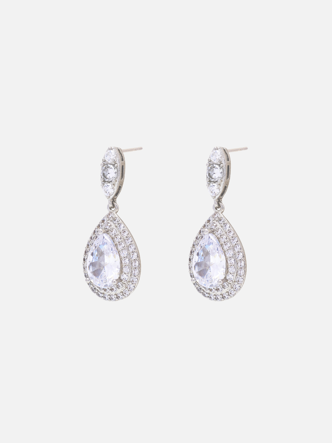 Zienna Stud Earrings in Rhodium