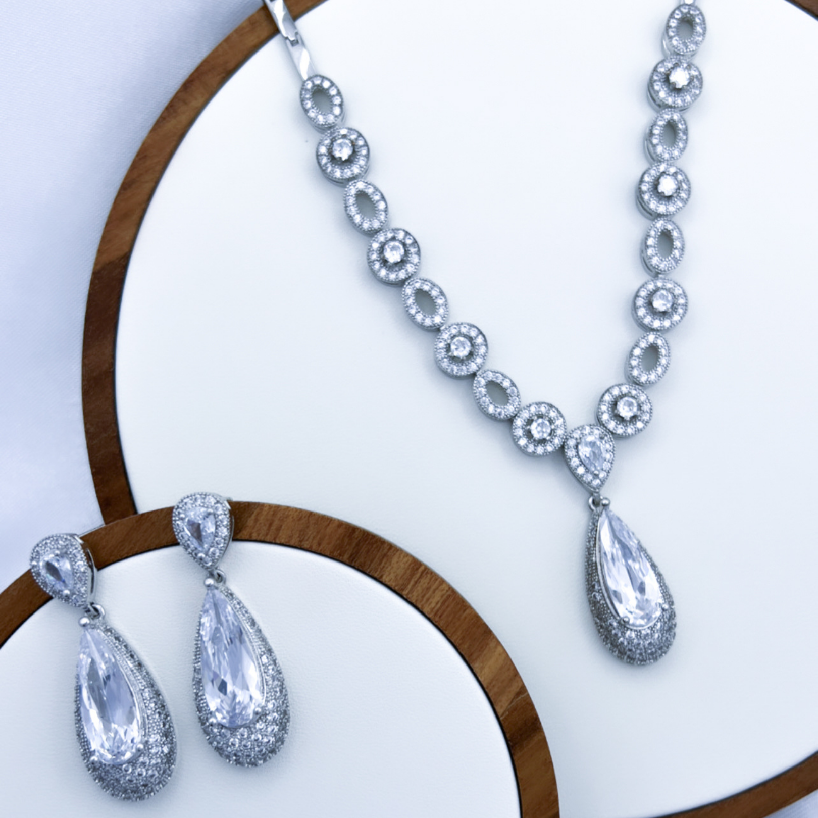 Neena Set in Rhodium