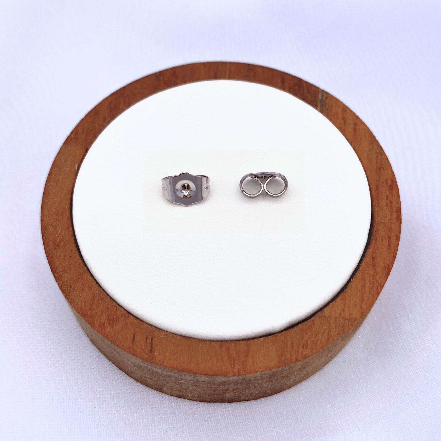 classic earring lock in rhodium