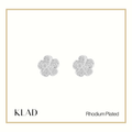 Meera Stud Earrings in Rhodium