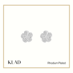 Meera Stud Earrings in Rhodium