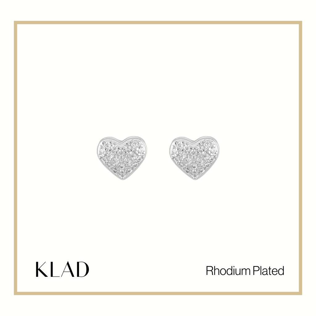 Marsha Stud Earrings in Rhodium