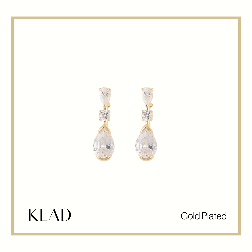 Rowena Dangling Earrings in Gold