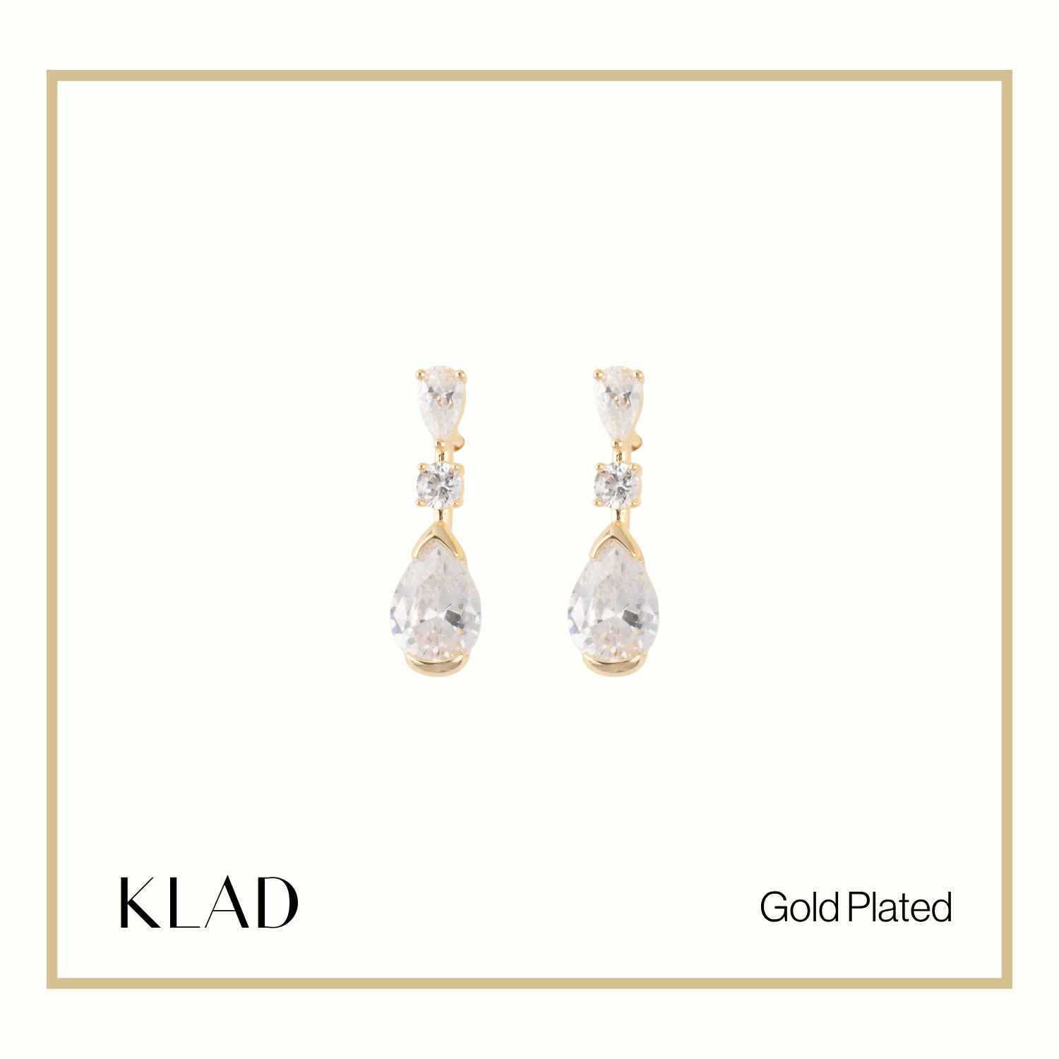 Rowena Dangling Earrings in Gold