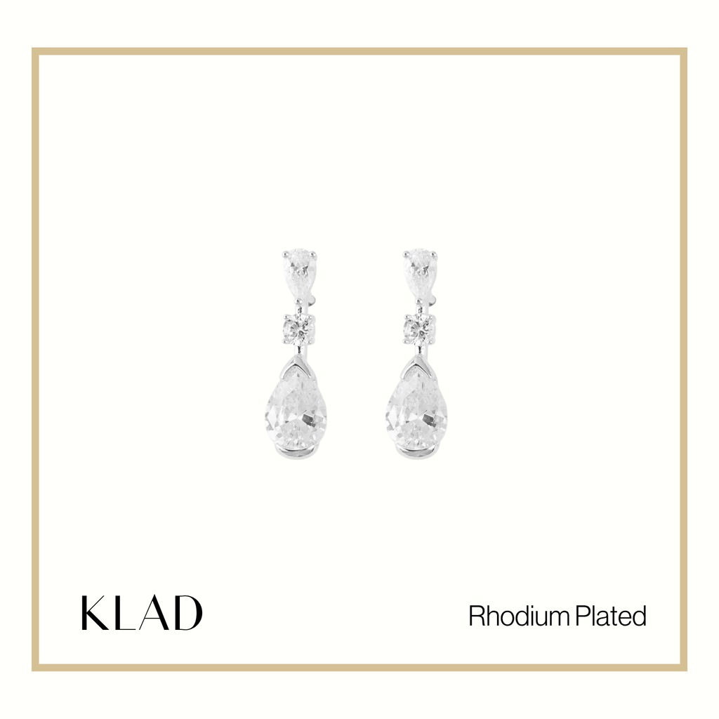 Rowena Dangling Earrings in Rhodium