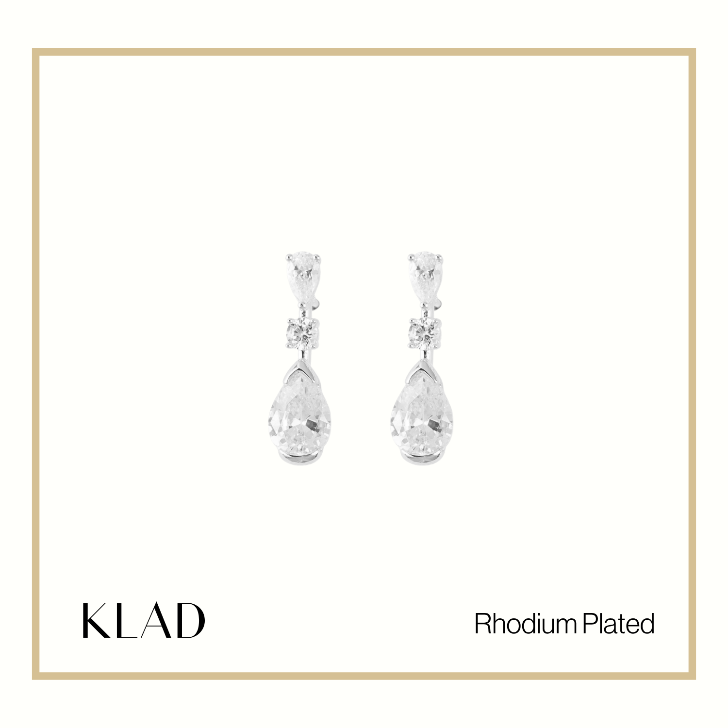 Rowena Dangling Earrings in Rhodium