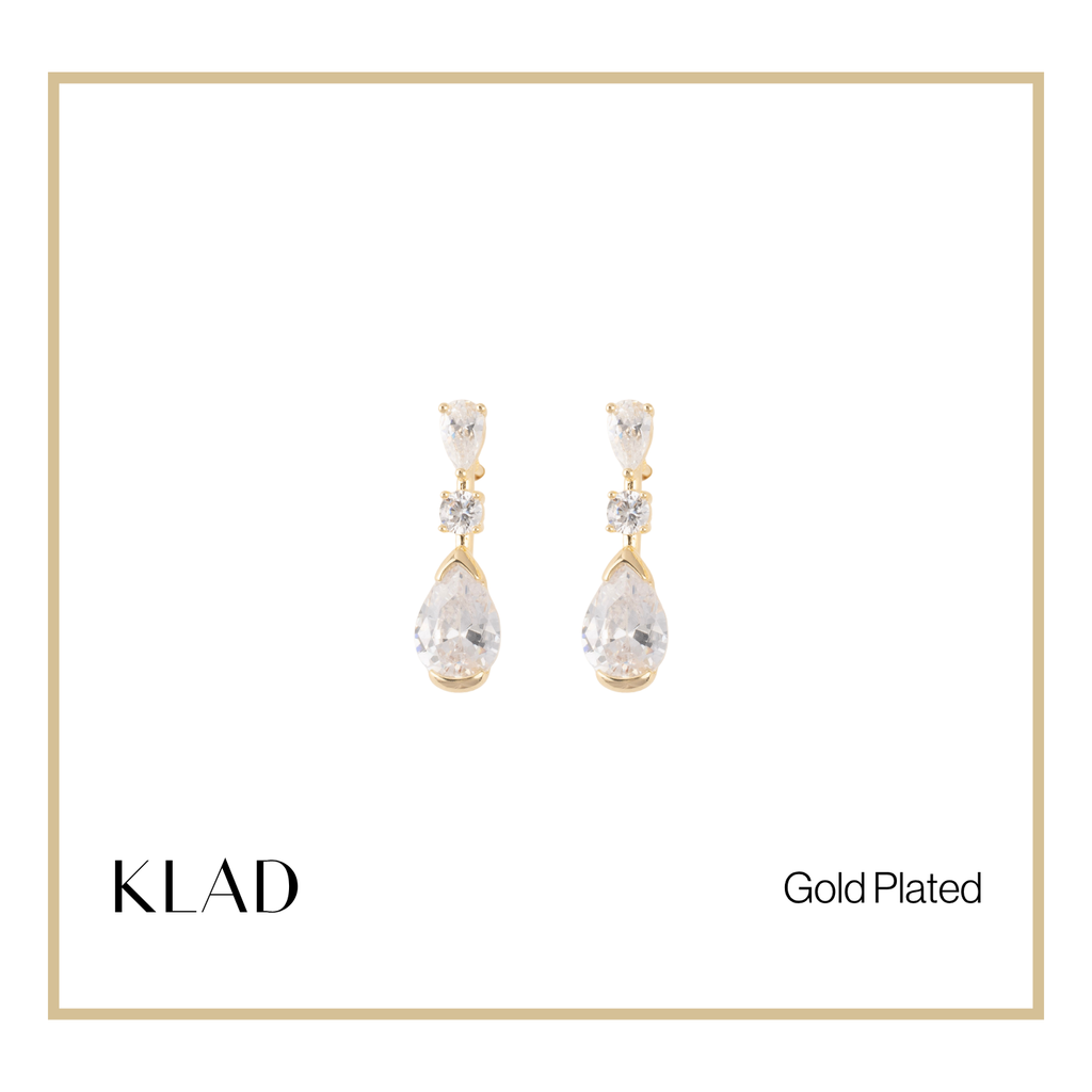 Rowena Dangling Earrings in Gold