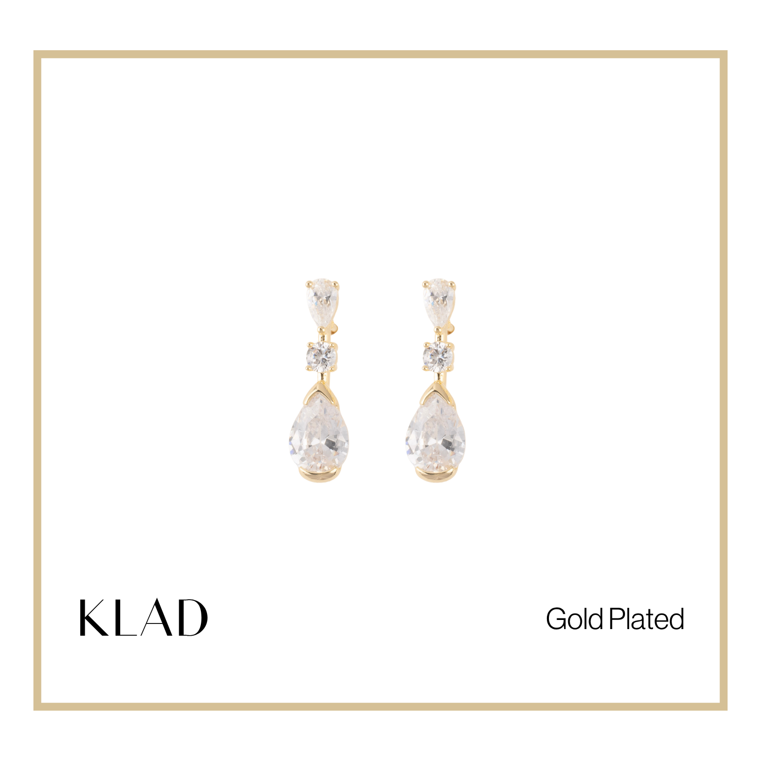 Rowena Dangling Earrings in Gold