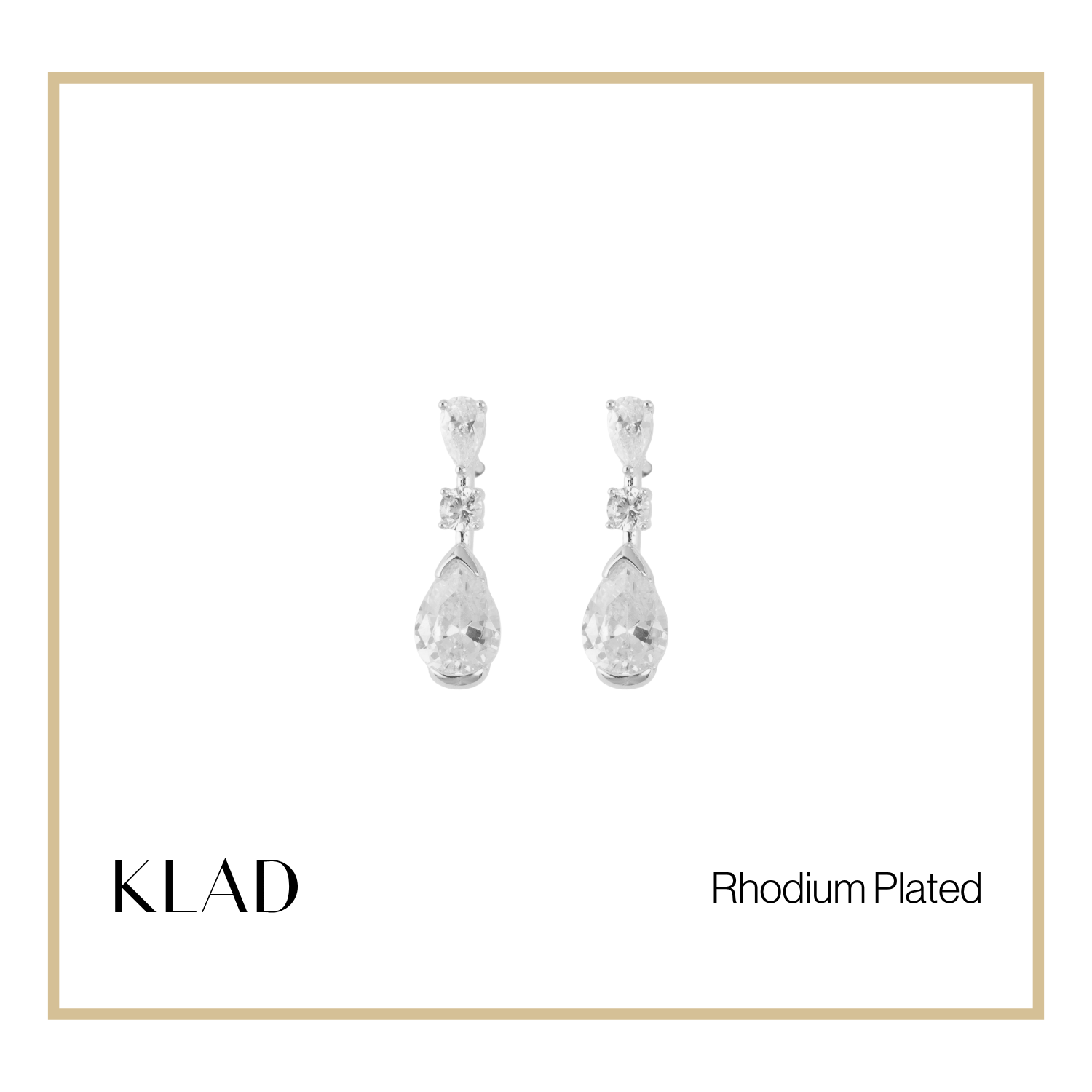 Rowena Dangling Earrings in Rhodium