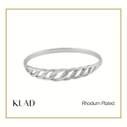 Tansy Bangle in Rhodium