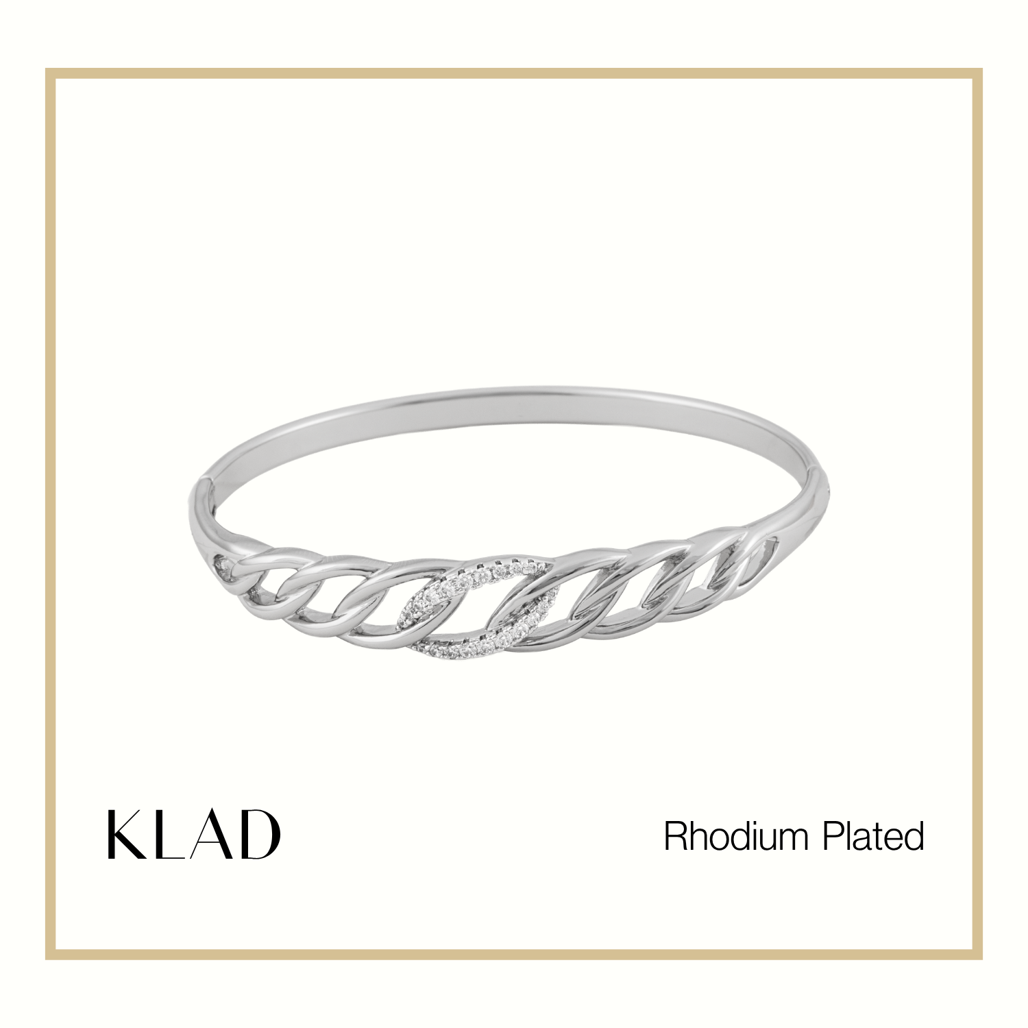 Tansy Bangle in Rhodium