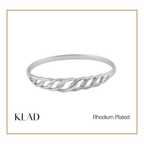 Tansy Bangle in Rhodium