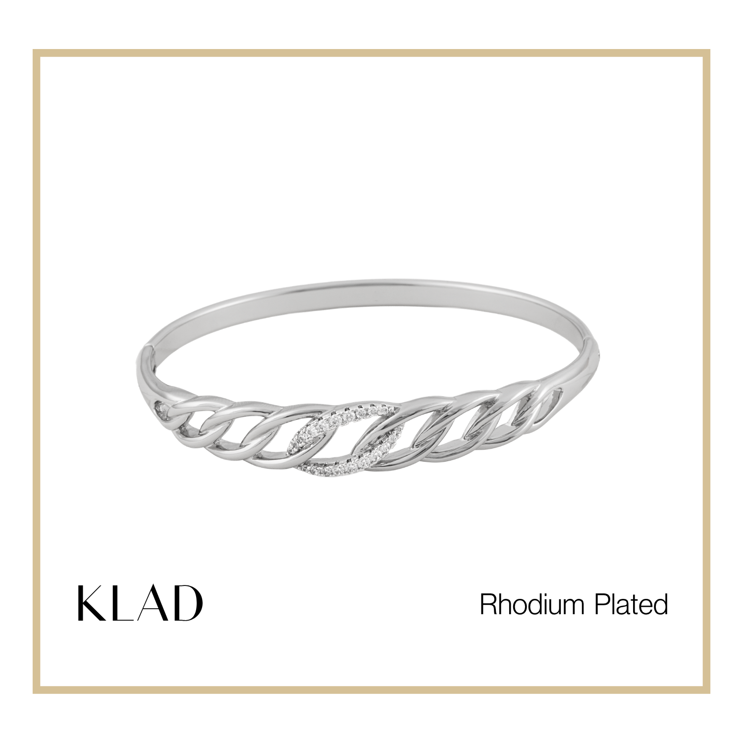 Tansy Bangle in Rhodium
