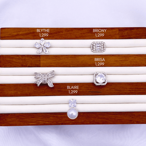 Blythe, Briony, Bianca, Brisa & Blaire Small Brooch in Rhodium