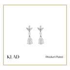 Eriza Drop Earrings in Rhodium