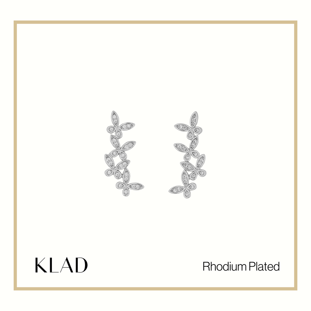 Raya Dangling Earrings in Rhodium