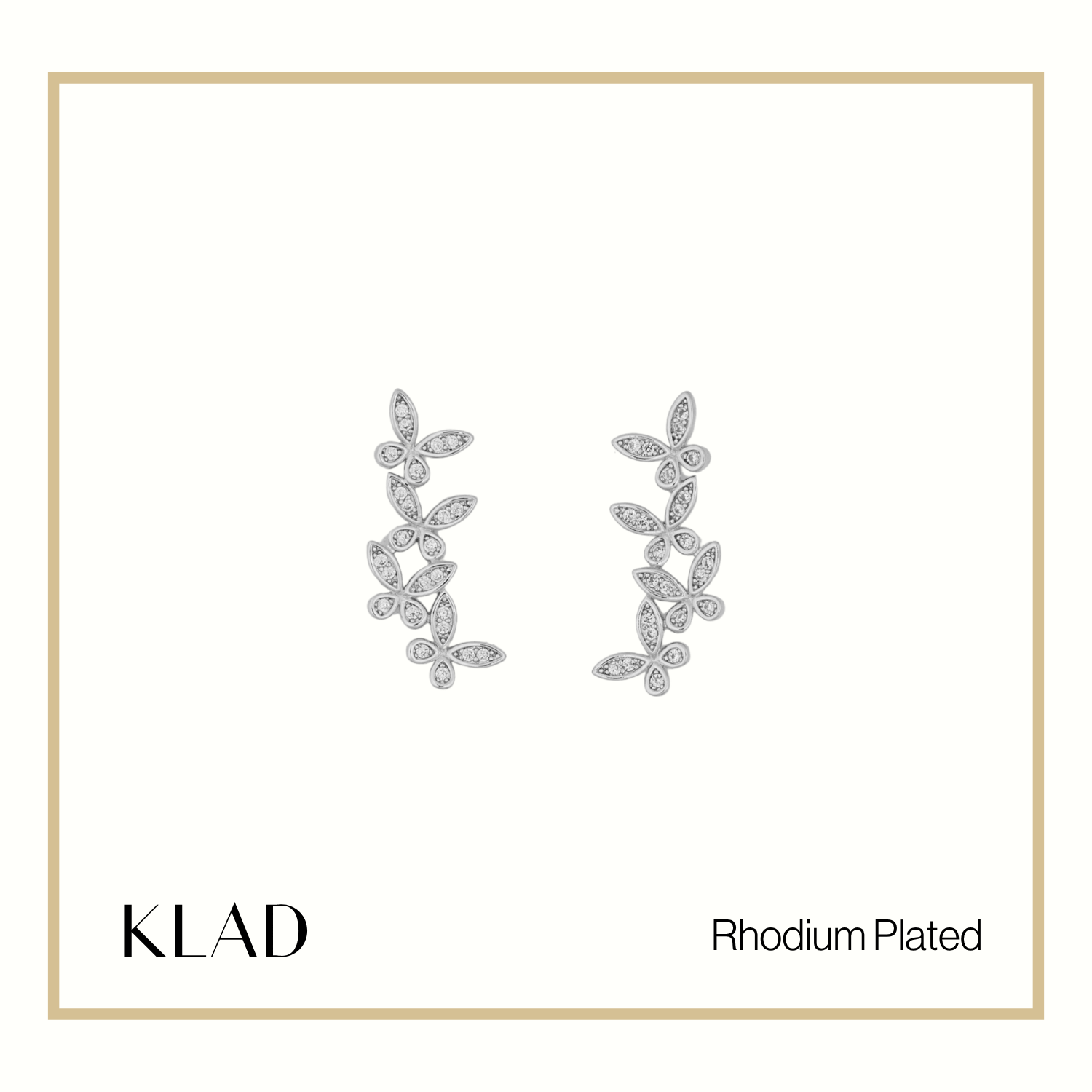 Raya Dangling Earrings in Rhodium