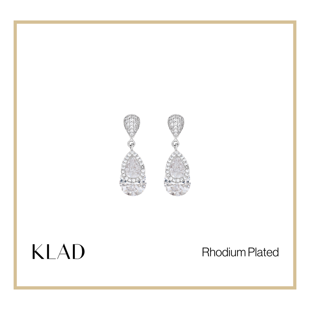 Emberly Dangling Earrings in Rhodium