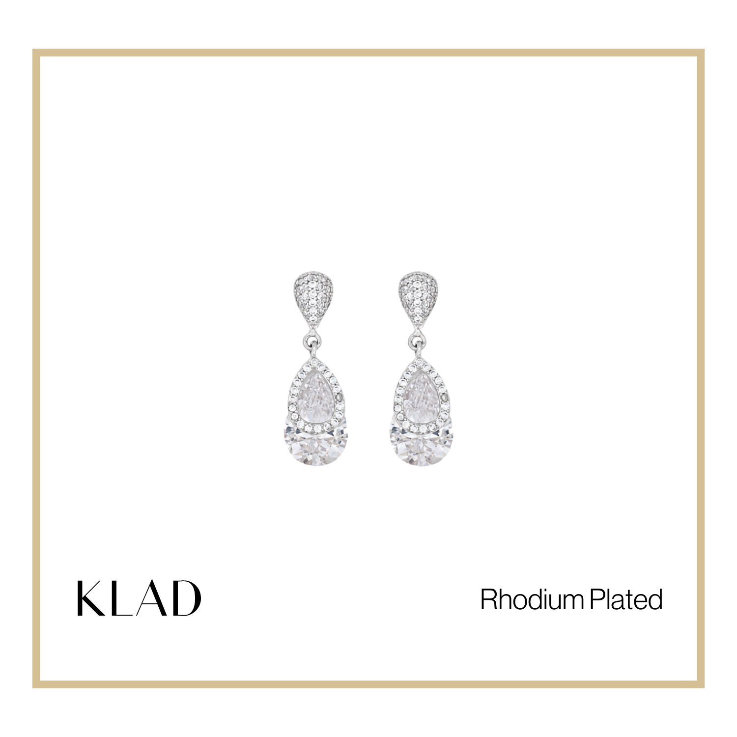 Emberly Dangling Earrings in Rhodium