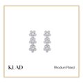 Evaleen Dangling Earrings in Rhodium