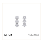 Evaleen Dangling Earrings in Rhodium