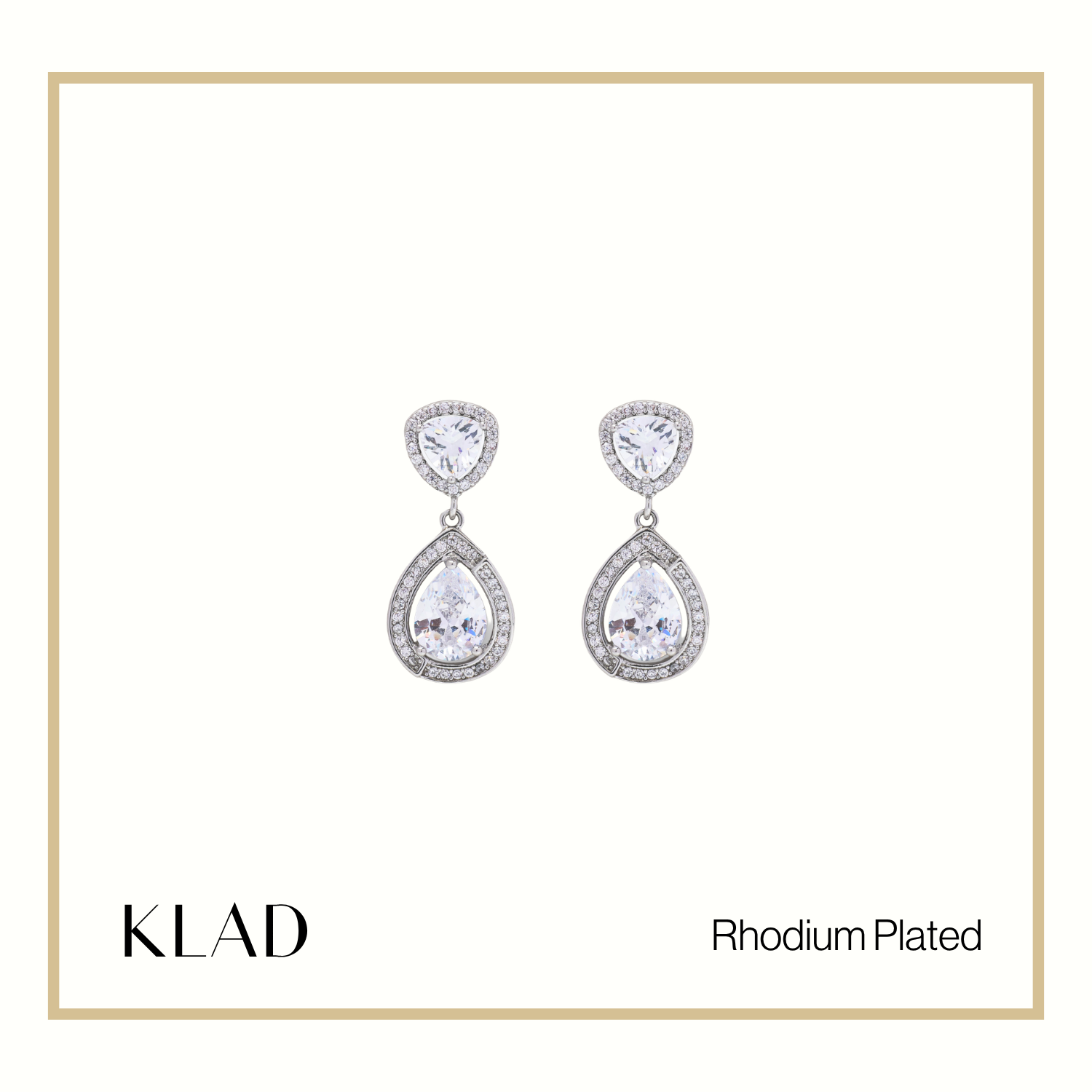 Rhia Dangling Earrings in Rhodium