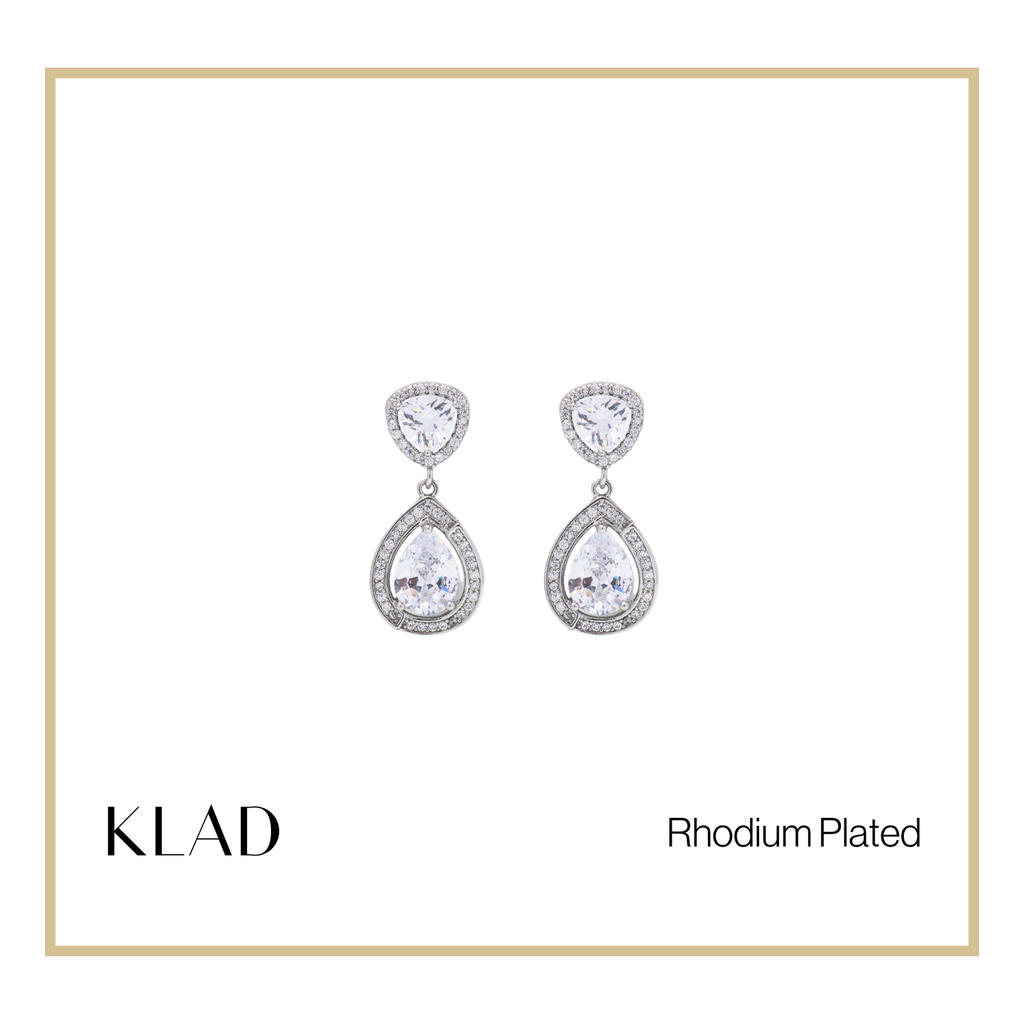 Rhia Dangling Earrings in Rhodium