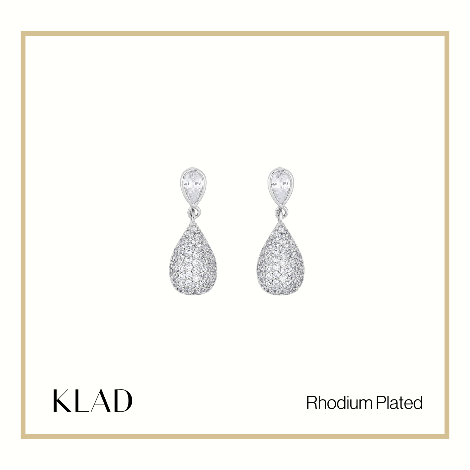 Emani Drop Earrings in Rhodium