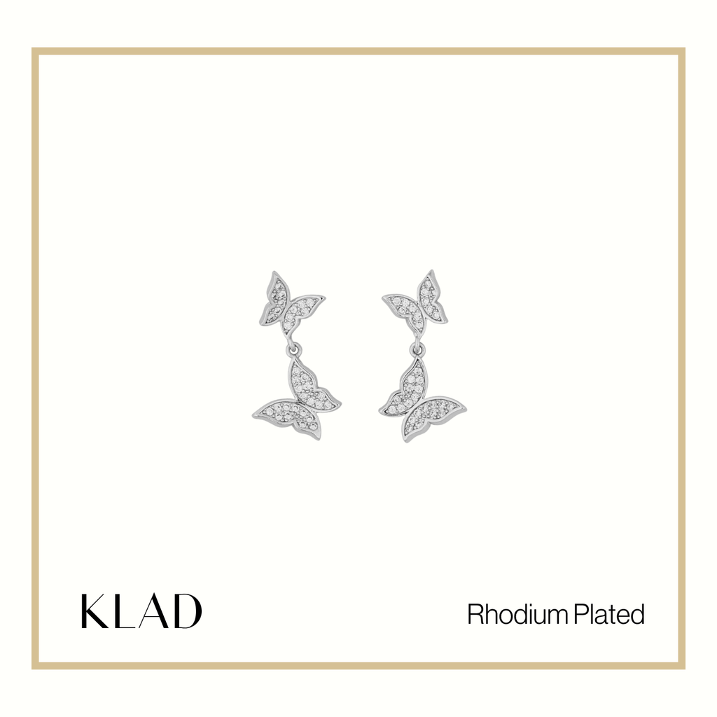 Molly Drop Earrings in Rhodium