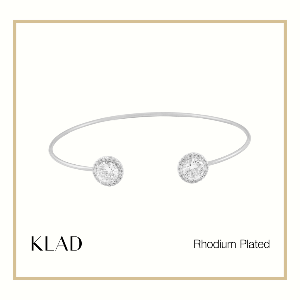 Tess Thin Bangles in Rhodium