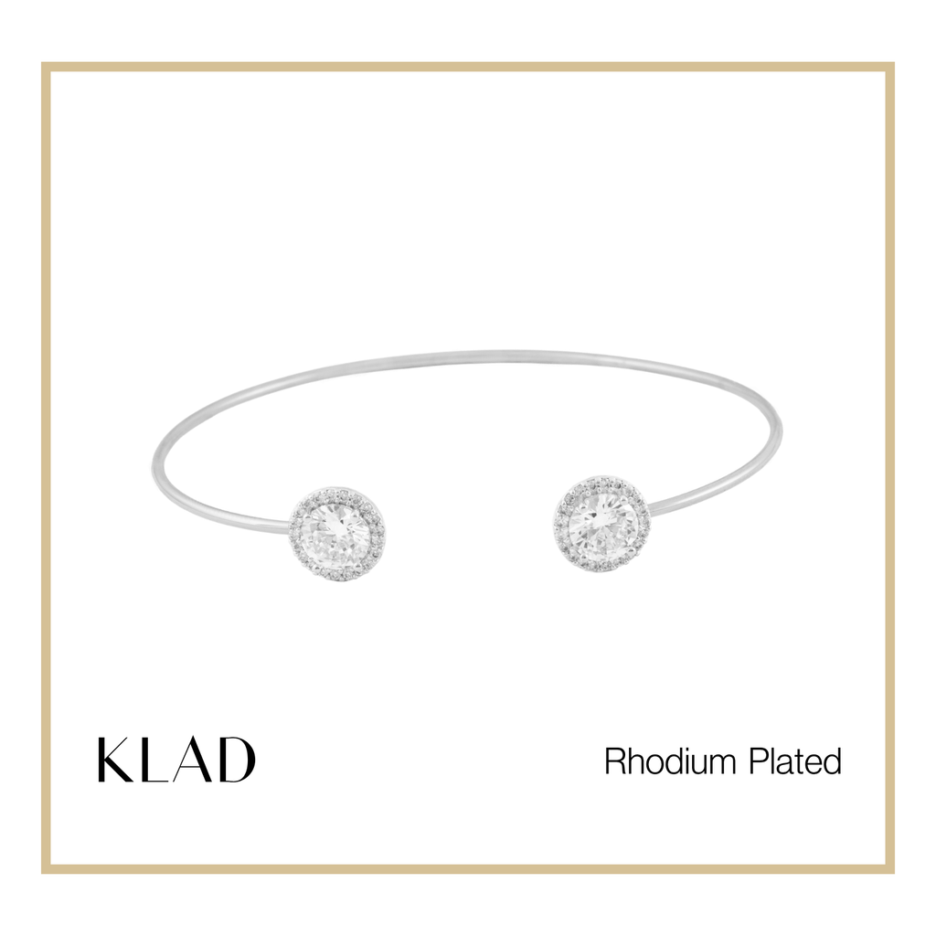 Tess Thin Bangles in Rhodium
