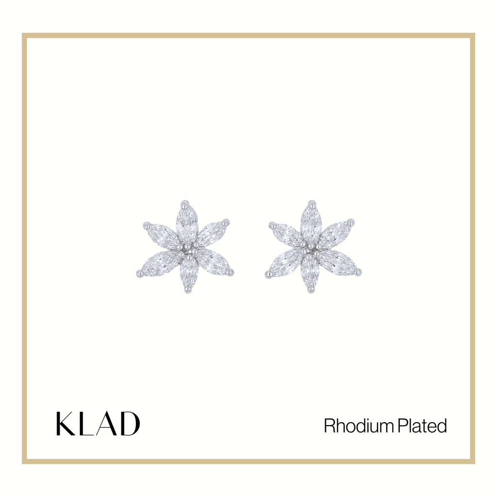 Rochelle Stud Earrings in Rhodium