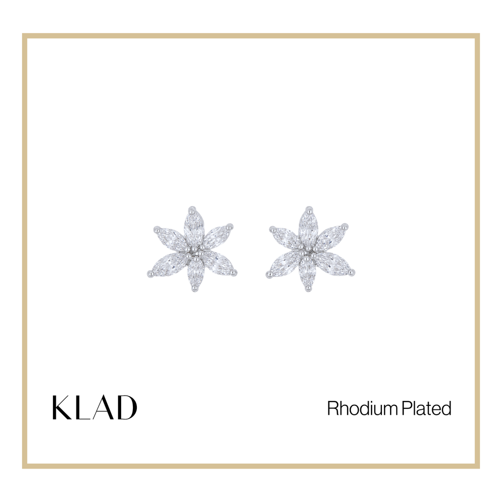 Rochelle Stud Earrings in Rhodium