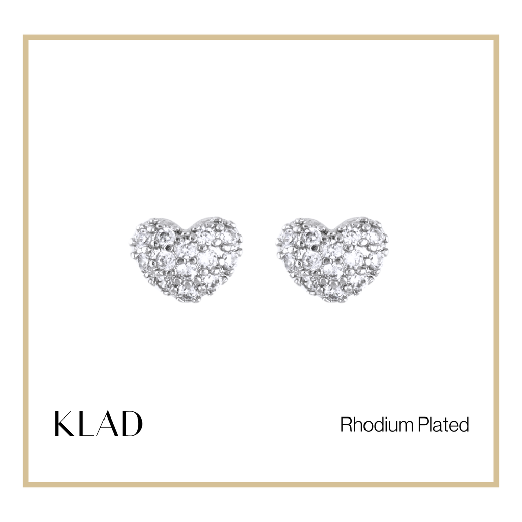 Veronica Stud Earrings in Rhodium
