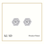 Laevin Stud Earrings in Rhodium