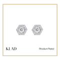 Laevin Stud Earrings in Rhodium