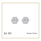 Laevin Stud Earrings in Rhodium