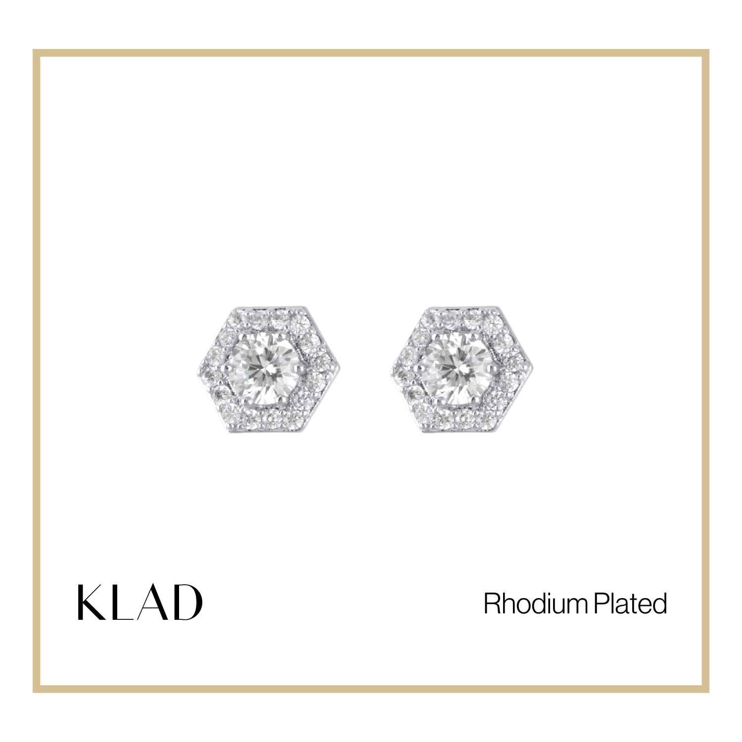 Laevin Stud Earrings in Rhodium