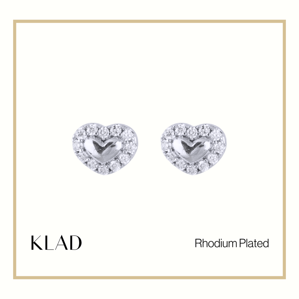Vielle Studs Earrings in Rhodium