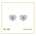 Vielle Studs Earrings in Rhodium