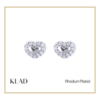 Vielle Studs Earrings in Rhodium