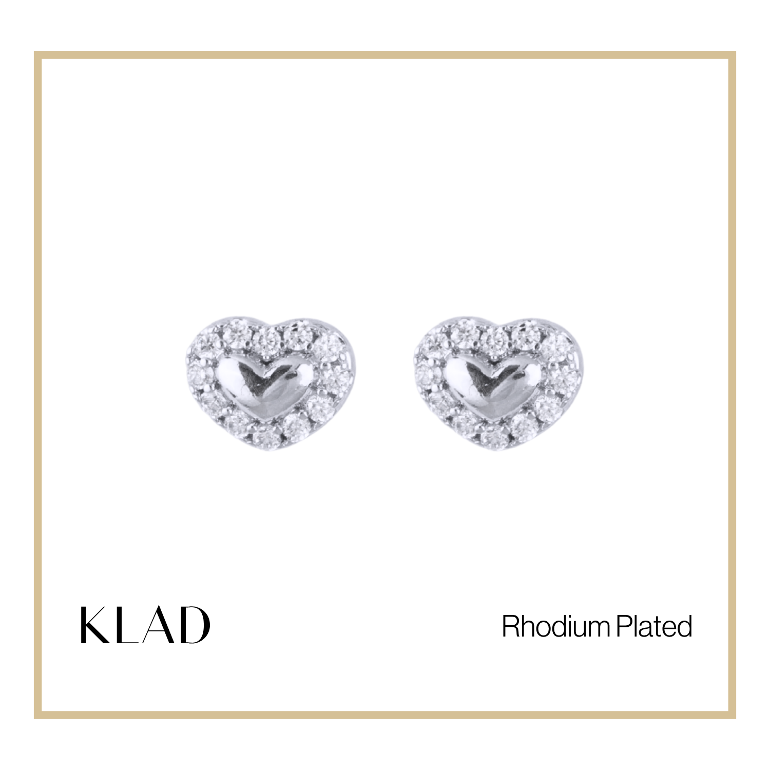 Vielle Studs Earrings in Rhodium